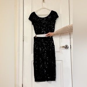 Express black sequin set
